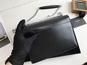 Ysl Medium Sunset Chain Bag In Leather Black Silver-tone Metal 442906 22x16x8cm - 5