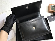 Ysl Medium Sunset Chain Bag In Leather Black Silver-tone Metal 442906 22x16x8cm - 4