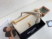 Ysl Medium Sunset Chain Bag In Leather White 442906 22x16x8cm - 4