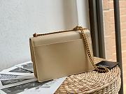 Ysl Medium Sunset Chain Bag In Leather Beige 442906 22x16x8cm - 6