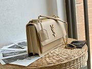 Ysl Medium Sunset Chain Bag In Leather Beige 442906 22x16x8cm - 4