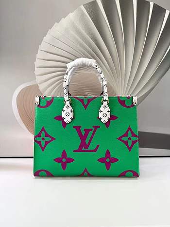 Louis Vuitton Onthego Handbag Green/Purple 34cm