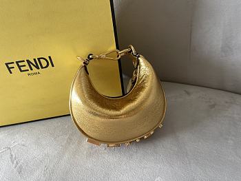 Fendi Nano Fendigraphy Golden Leather 7AS089 16.5x14x5cm