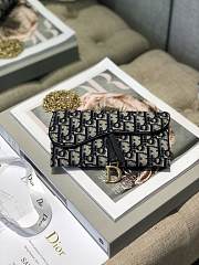 Dior Saddle Wallet On Chain Oblique Jacquard Blue S5614 19x11x2.5 cm - 2