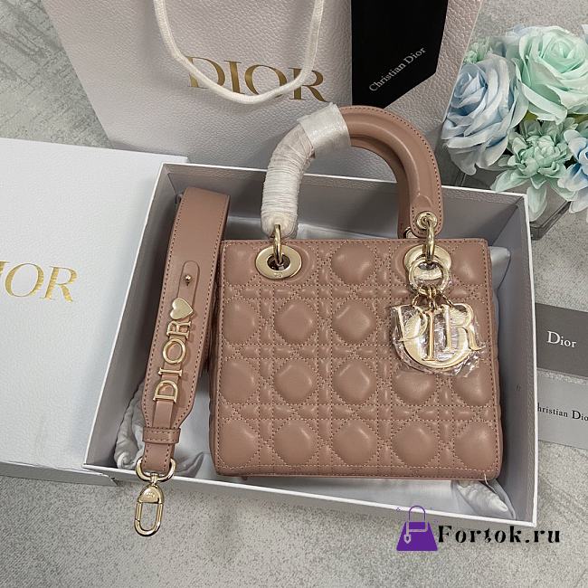 Dior Small Lady Abcdior Bag Cannage Lambskin Blush Pink M0538 20cm - 1