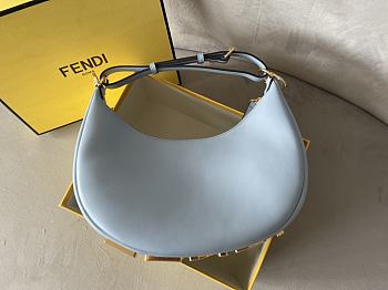 Fendi Small Fendigraphy Leather Blue 8BR798 29x24.5x10cm