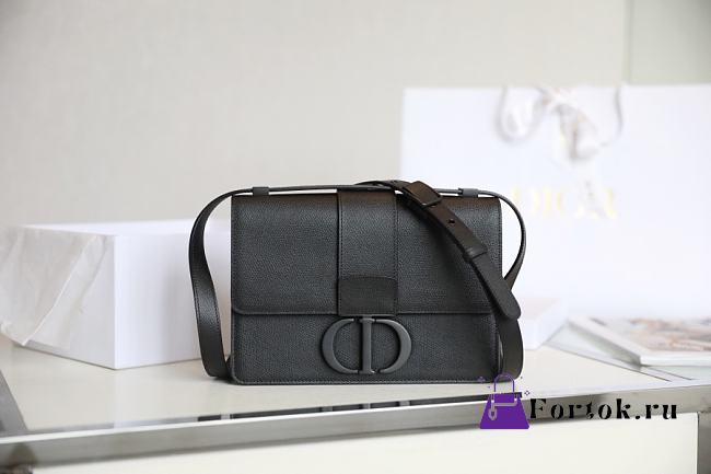Dior 30 Montaigne Ultramatte Grained Bag Black M9203 24x17x8cm - 1