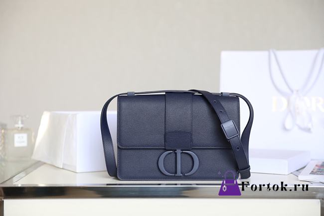 Dior 30 Montaigne Ultramatte Grained Bag Navy Blue M9203 24x17x8cm - 1