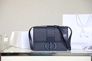 Dior 30 Montaigne Ultramatte Grained Bag Navy Blue M9203 24x17x8cm - 1