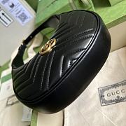 Gucci Mini GG Marmont Half Moon Shaped Bag Leather Black 699514 21x11x5cm - 6