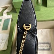 Gucci Mini GG Marmont Half Moon Shaped Bag Leather Black 699514 21x11x5cm - 4