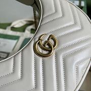 Gucci Mini GG Marmont Half Moon Shaped Bag Leather White 699514 21x11x5cm - 4