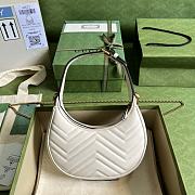 Gucci Mini GG Marmont Half Moon Shaped Bag Leather White 699514 21x11x5cm - 5