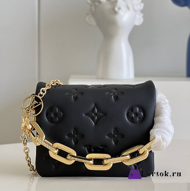 Louis Vuitton Coussin Belt Bag Monogram Pattern Black M81127 13x11x6cm - 1