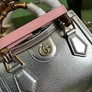 Gucci Mini Diana Tote Bag Leather Silver 702732 20x16x10cm - 3