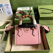 Gucci Mini Diana Tote Bag Leather Pink 702732 20x16x10cm - 1