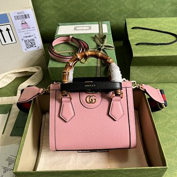 Gucci Mini Diana Tote Bag Leather Pink 702732 20x16x10cm