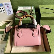 Gucci Mini Diana Tote Bag Leather Pink 702732 20x16x10cm - 3