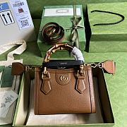 Gucci Mini Diana Tote Bag Leather Brown 702732 20x16x10cm - 1