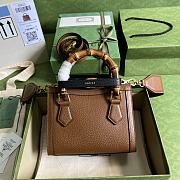 Gucci Mini Diana Tote Bag Leather Brown 702732 20x16x10cm - 2