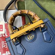 Gucci Mini Diana Tote Bag Leather Blue 702732 20x16x10cm - 5