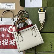 Gucci Mini Diana Tote Bag Leather White 702732 20x16x10cm - 4