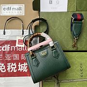 Gucci Mini Diana Tote Bag Leather Green 702732 20x16x10cm - 1