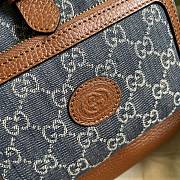 Gucci Backpack With Interlocking G Blue Denim/Brown 674147 26.5x30x13cm - 6