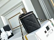 Chanel Vanity Case With Top Handle Grained Leather Black 17cm - 6