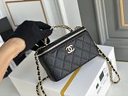 Chanel Vanity Case With Top Handle Grained Leather Black 17cm - 4