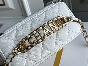 Chanel Vanity Case With Top Handle Grained Leather White 17cm - 6