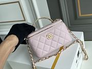 Chanel Vanity Case With Top Handle Grained Leather Pink 17cm - 3