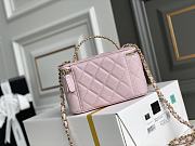 Chanel Vanity Case With Top Handle Grained Leather Pink 17cm - 5