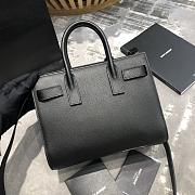 Ysl Nano Sac De Jour Black Smooth Leather Silver-tone Metal 392035 22x18x11cm - 2