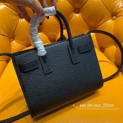 Ysl Nano Sac De Jour Black Grained Leather Black 392035 22x18x11cm - 6