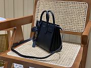 Ysl Nano Sac De Jour Black Grained Leather Blue 392035 22x18x11cm - 4