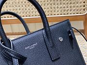 Ysl Nano Sac De Jour Black Grained Leather Blue 392035 22x18x11cm - 2