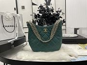 Chanel Hobo Handbag Lambskin Leather Pine Green AS3153 26×26×8cm - 1