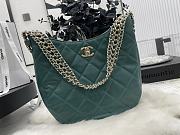 Chanel Hobo Handbag Lambskin Leather Pine Green AS3153 26×26×8cm - 4