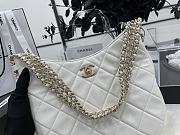 Chanel Hobo Handbag Lambskin Leather White AS3153 26×26×8cm - 5