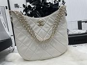 Chanel Hobo Handbag Lambskin Leather White AS3153 26×26×8cm - 4