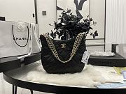 Chanel Hobo Handbag Lambskin Leather Black AS3153 26×26×8cm - 1