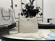 Chanel Hobo Handbag Lambskin Leather White AS3112 20×22.5×9.5cm - 1