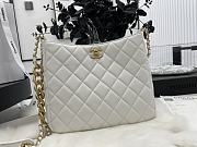 Chanel Hobo Handbag Lambskin Leather White AS3112 20×22.5×9.5cm - 4