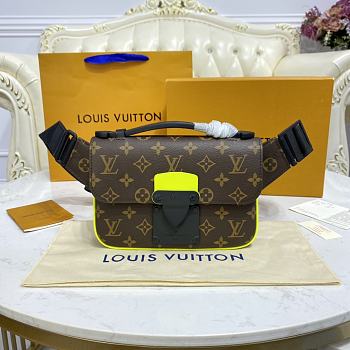 Louis Vuitton S Lock Sling Bag Macassar Canvas Brown/Green Neon M45864 21x15x4cm