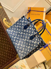 Louis Vuitton Onthego MM Denim Navy Blue M59608 31x24x14cm - 1