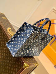 Louis Vuitton Onthego MM Denim Navy Blue M59608 31x24x14cm - 4