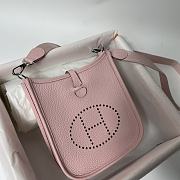 Hermes Mini Evelyne In Leather Pink 17cm - 4
