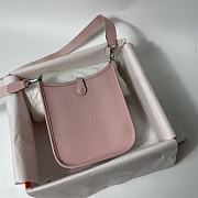 Hermes Mini Evelyne In Leather Pink 17cm - 3
