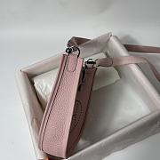Hermes Mini Evelyne In Leather Pink 17cm - 5